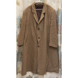 Di Silver VTG CASHMERE BLEND Woven In Italy Size 56R Double Breasted Trench Flaw